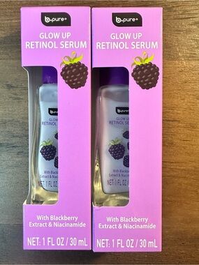 B Pure Glow Up Retinol Serum With Blackberry Extract & Niacinamide 2pk NEW